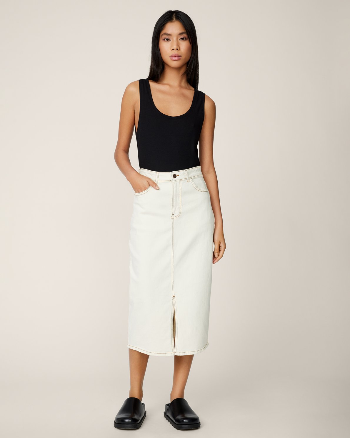 MSCHLenna HW Skirt Pants - Black